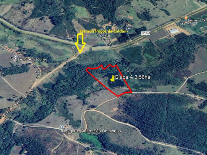 Área de 3,56 ha no bairro São Domingos, na cidade de Divinolândia - SP.